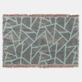 緑淡い色の色モザイク模様 スローブランケット (正面)