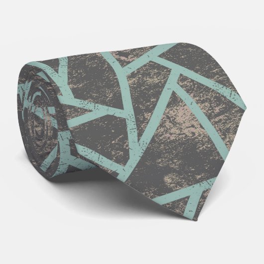 緑淡い色の色モザイク模様 ネクタイ (ロール)