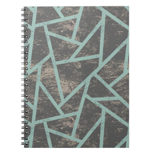 緑淡い色の色モザイク模様 ノートブック (正面)