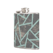 緑淡い色の色モザイク模様 フラスク (左)