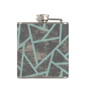 緑淡い色の色モザイク模様 フラスク (裏面)