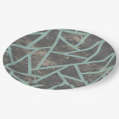 緑淡い色の色モザイク模様 ペーパープレート (アングル)