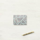 緑淡い色の色モザイク模様 ポストイット (デスク上)