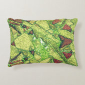 緑淡い色の色絵を描黄色火山石デザイン アクセントクッション (正面)