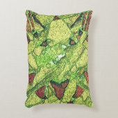緑淡い色の色絵を描黄色火山石デザイン アクセントクッション (正面(垂直))