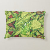 緑淡い色の色絵を描黄色火山石デザイン アクセントクッション (裏面)