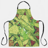 緑淡い色の色絵を描黄色火山石デザイン エプロン (正面)