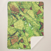 緑淡い色の色絵を描黄色火山石デザイン シェルパブランケット (正面)