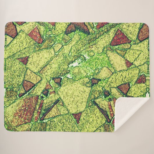 緑淡い色の色絵を描黄色火山石デザイン シェルパブランケット (正面(横))