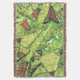 緑淡い色の色絵を描黄色火山石デザイン スローブランケット