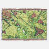 緑淡い色の色絵を描黄色火山石デザイン スローブランケット (正面)