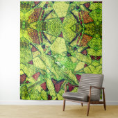 緑淡い色の色絵を描黄色火山石デザイン タペストリー (インサイチュ)