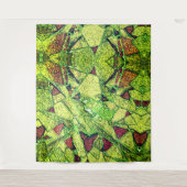 緑淡い色の色絵を描黄色火山石デザイン タペストリー (正面)