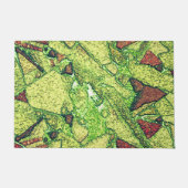 緑淡い色の色絵を描黄色火山石デザイン ドアマット (正面)