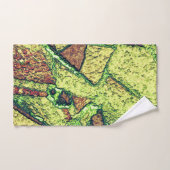 緑淡い色の色絵を描黄色火山石デザイン バスタオルセット (ハンドタオル)