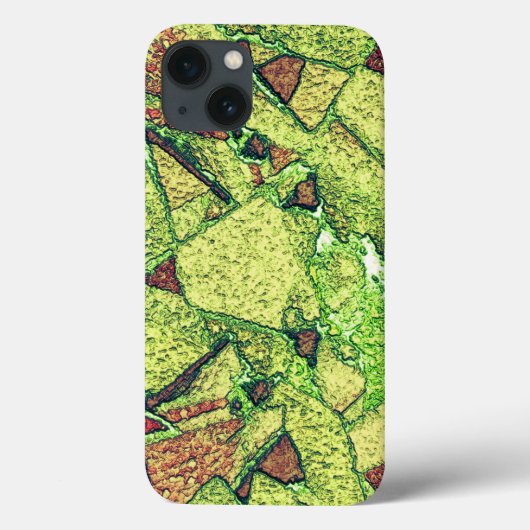 緑淡い色の色絵を描黄色火山石デザイン Case-Mate iPhoneケース (裏面)