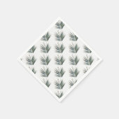 緑淡い色の葉 スタンダードカクテルナプキン (角)