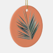 緑淡い色の葉 セラミックオーナメント (右)