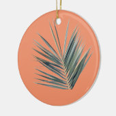 緑淡い色の葉 セラミックオーナメント (左)