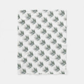 緑淡い色の葉 フリースブランケット (正面)