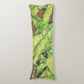 緑淡い色の黄絵を描火山岩スケッチ ボディピロー (正面縦)