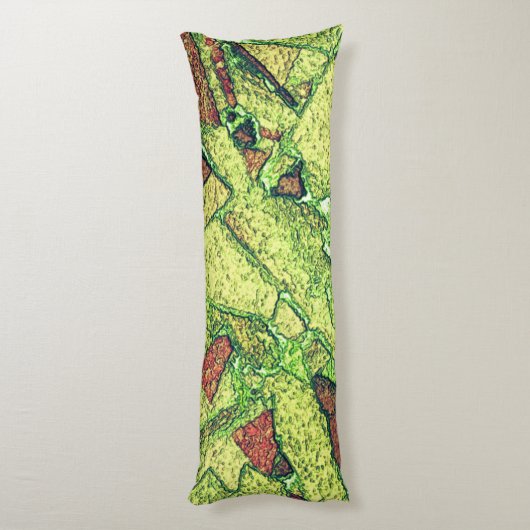 緑淡い色の黄絵を描火山岩スケッチ ボディピロー (裏面 (縦))