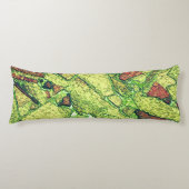 緑淡い色の黄絵を描火山岩スケッチ ボディピロー (正面)