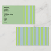 緑灰色黄ストライプの色 名刺 (正面/裏面)