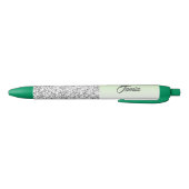 緑無地のグラデーション及びクリスタルブラックインクペン 黒ボールペン (ボトム)