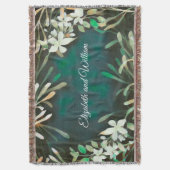 緑熱帯植物の植物のカスタマイズ可能な文字 スローブランケット (正面縦)