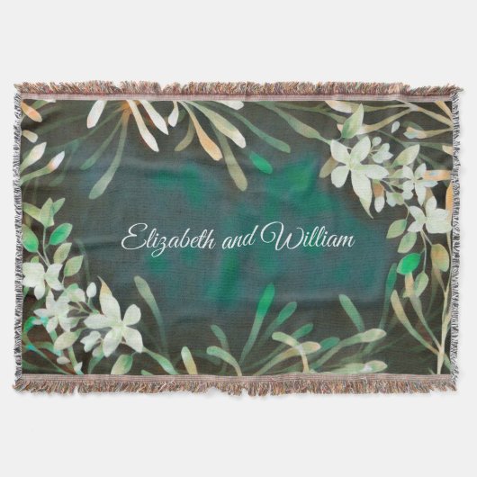 緑熱帯植物の植物のカスタマイズ可能な文字 スローブランケット (正面)