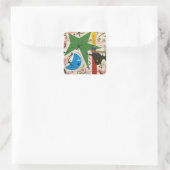 緑熱狂する星の夜 スクエアシール (バッグ)