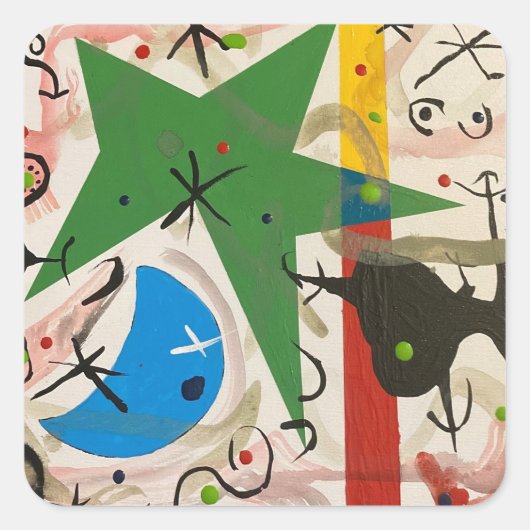 緑熱狂する星の夜 スクエアシール (正面)