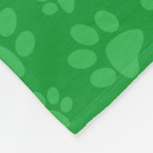 緑犬の足のプリント フリースブランケット (角)