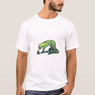 緑猫及びマウス Tシャツ