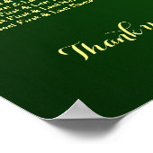 緑王室のの金ゴールドクジャク結婚の座席表 ポスター (角)