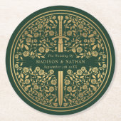 緑王室の中世結婚刀 ラウンドペーパーコースター (正面)