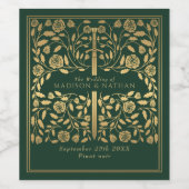 緑王室の中世結婚刀 ワインラベル (シングルラベル)