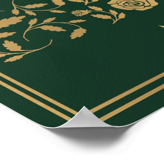 緑王室の中世金ゴールド結婚剣の歓迎 ポスター (角)