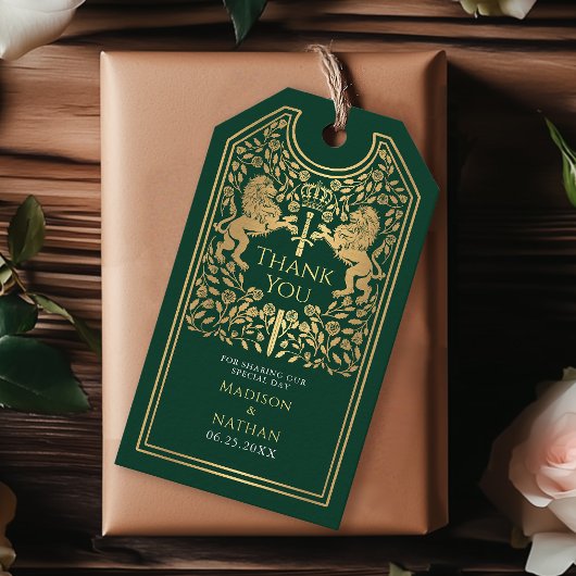 緑王室の獅子中世結婚剣 ギフトタグ