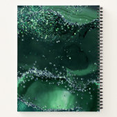 緑瑪瑙大理石イニシャル名 ノートブック (裏面)