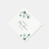 緑男女兼用のユーカリ赤ちゃんシャワー スタンダードカクテルナプキン (角)