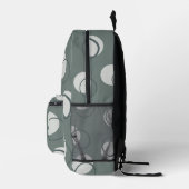 緑男女兼用幾何学的モノグラムイニシャル プリントバックパック (右)