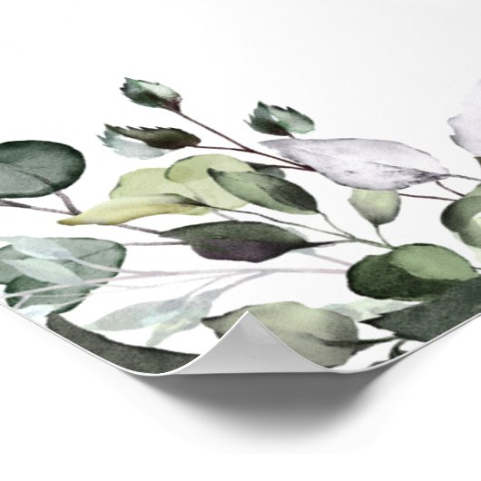 緑男女兼用色の赤ちゃんシャワー歓迎サイン ポスター (角)