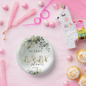 緑男女兼用色の金ゴールド文字ベビーシャワー ペーパーボウル (パーティー)