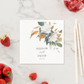 緑白フローラ結婚ズ スタンダードカクテルナプキン (インサイチュ)