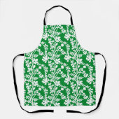 緑白フローラ繰り返しパターン エプロン (正面)