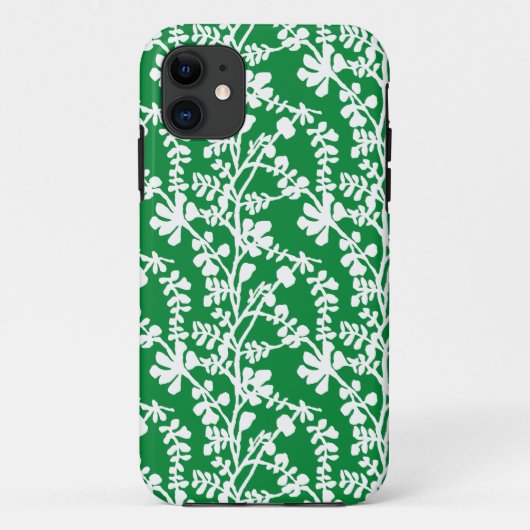 緑白フローラ繰り返しパターン Case-Mate iPhoneケース (裏面)