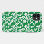 緑白フローラ繰り返しパターン Case-Mate iPhoneケース (裏面(横))