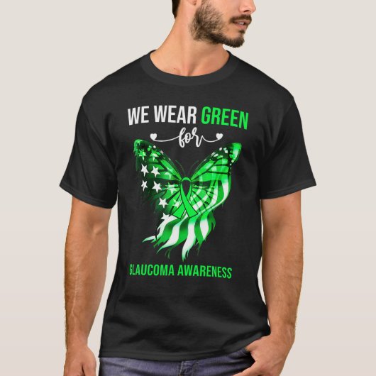 緑白内障啓発 7月4日 緑の蝶 Tシャツ (正面)